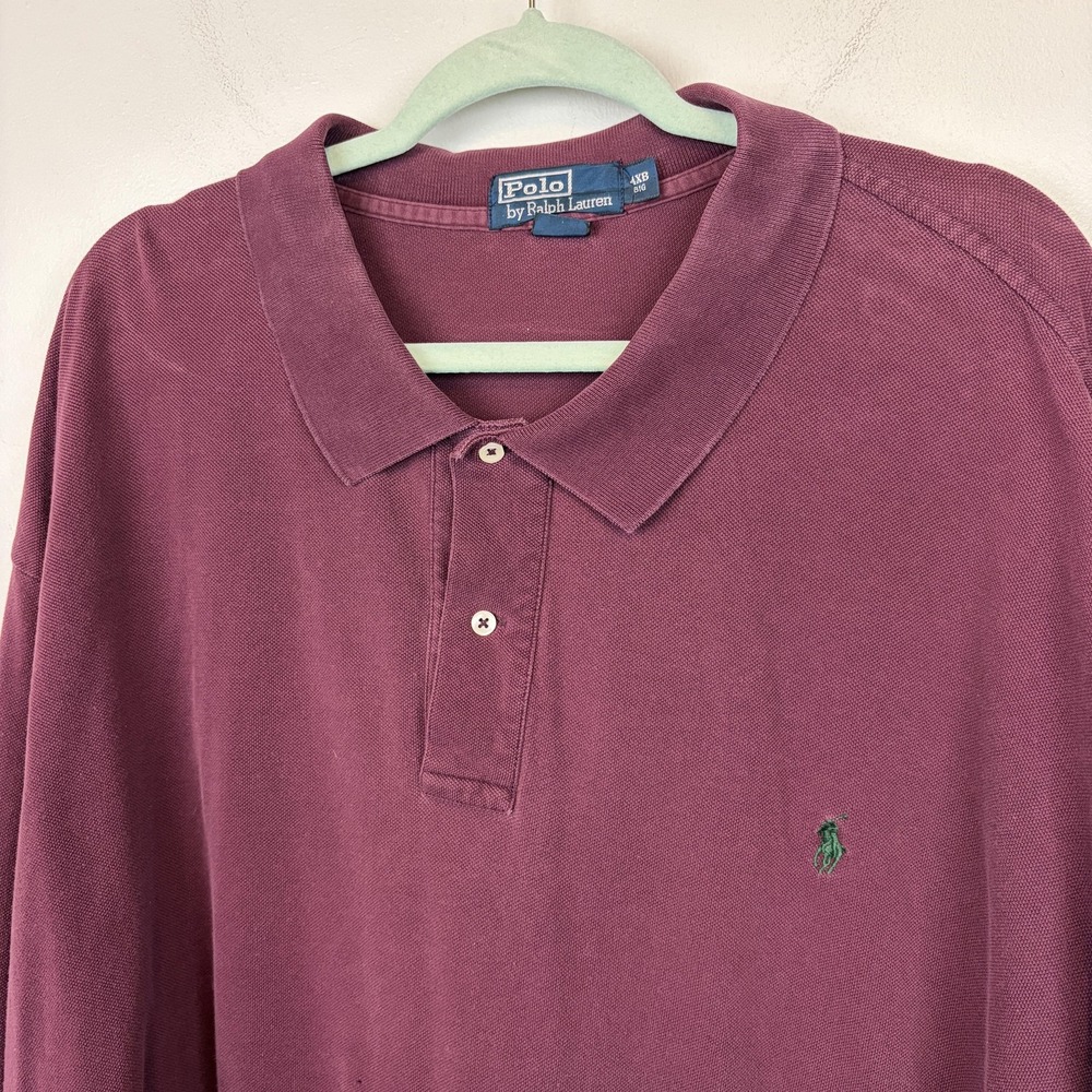 Polo Ralph Lauren Polo Shirt Mens‎ 4XB Big Red Long Sleeve 100% Cotton Pique